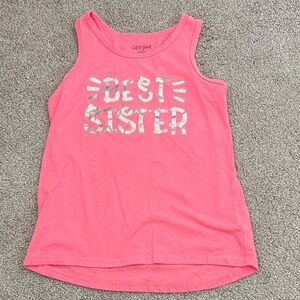 Cat & Jack Pink 'Best Sister' Graphic Tank Top